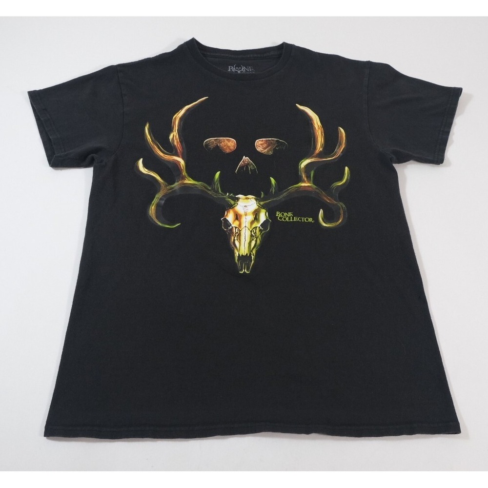 Bone Collector T-Shirt Mens Medium Black Deer Skull Antler Graphic Hunting Tee